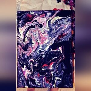 Original paint pour 5"×7" stretched canvas